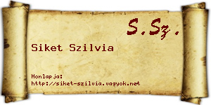 Siket Szilvia névjegykártya