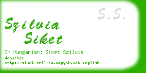 szilvia siket business card